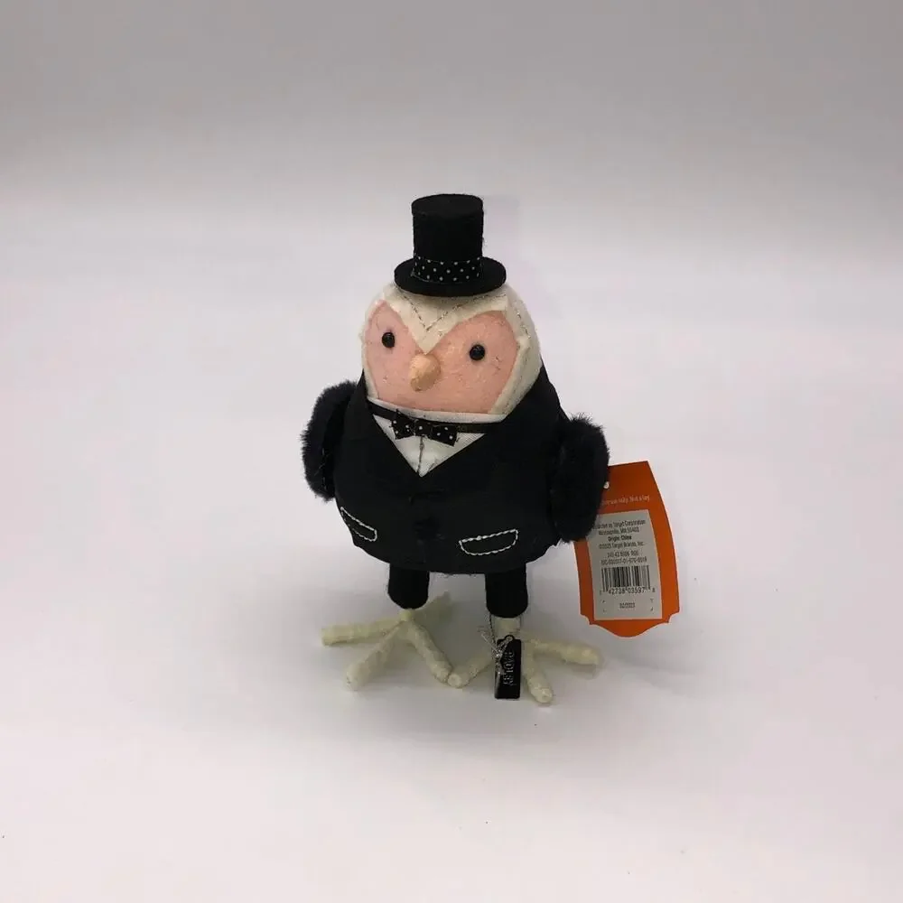 Target Hyde & Eek Pink Fabric Bird In Tuxedo & Top Hat Halloween 2023 Radley New